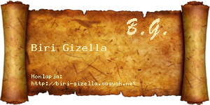 Biri Gizella névjegykártya